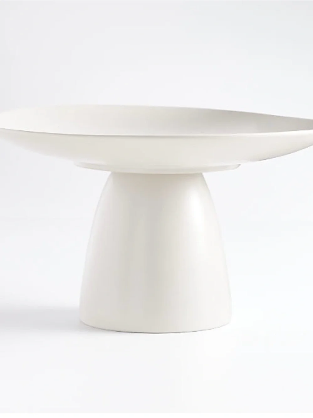New! Crate&Barrel White Ceramic Pedestal Bowl
